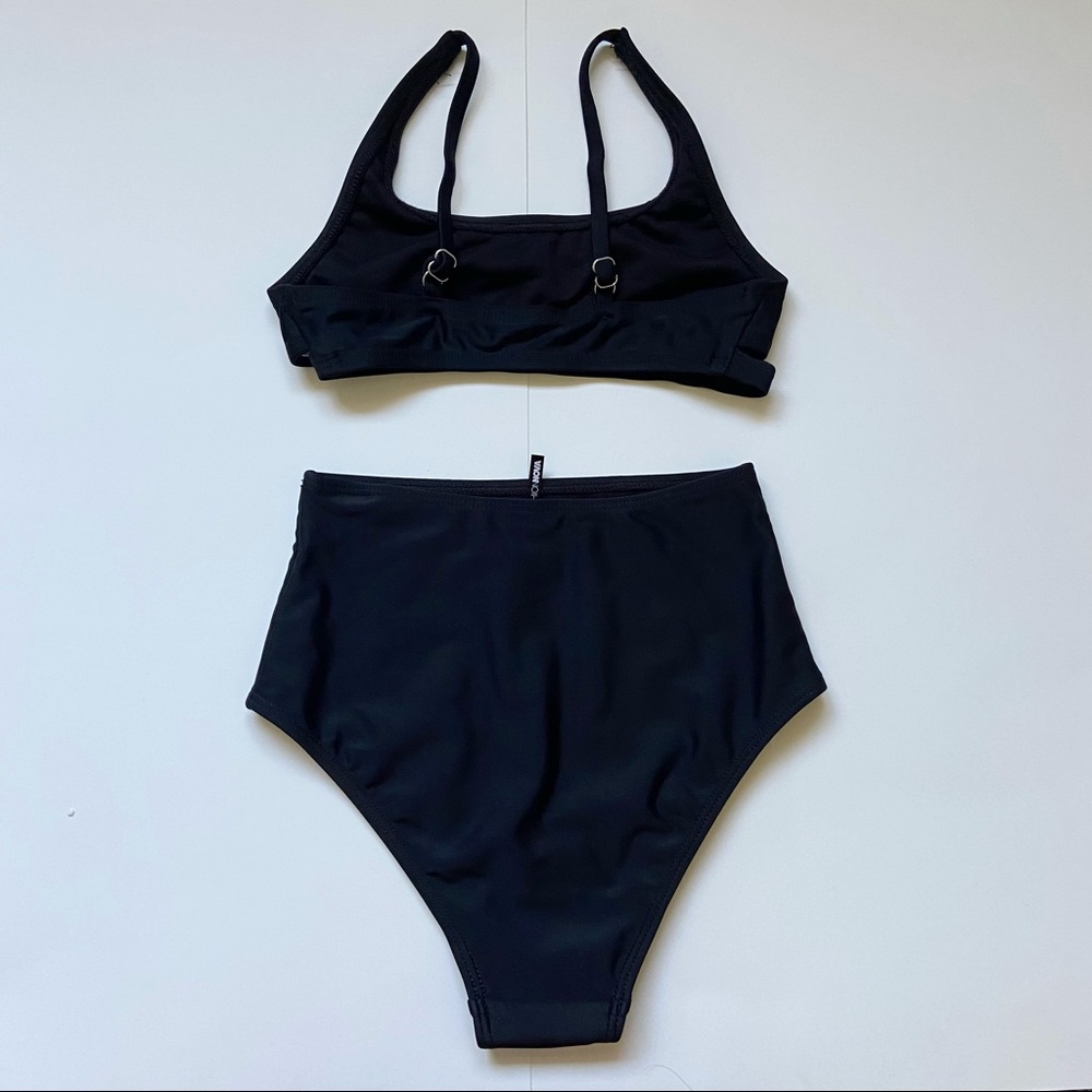 Fashion Nova Girl's Toddler Black High Waisted Two Piece Swimsuit Size 4
